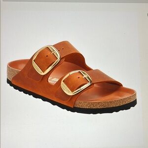 Birkenstock Big Buckle Slide Sandal,size 8,39, burnt orange, nwt